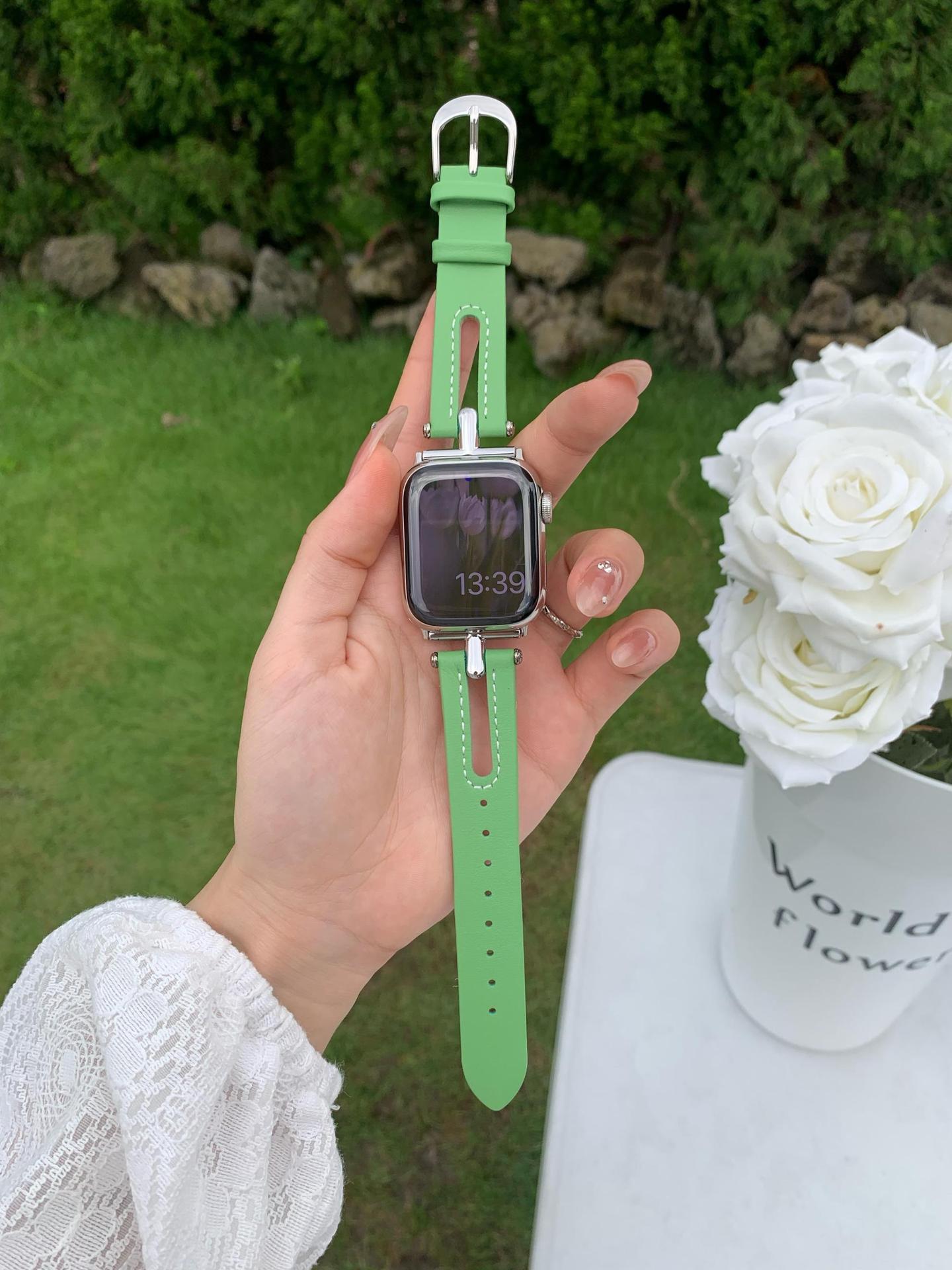 Fashion Hollowed-out Breathable Leather Strap