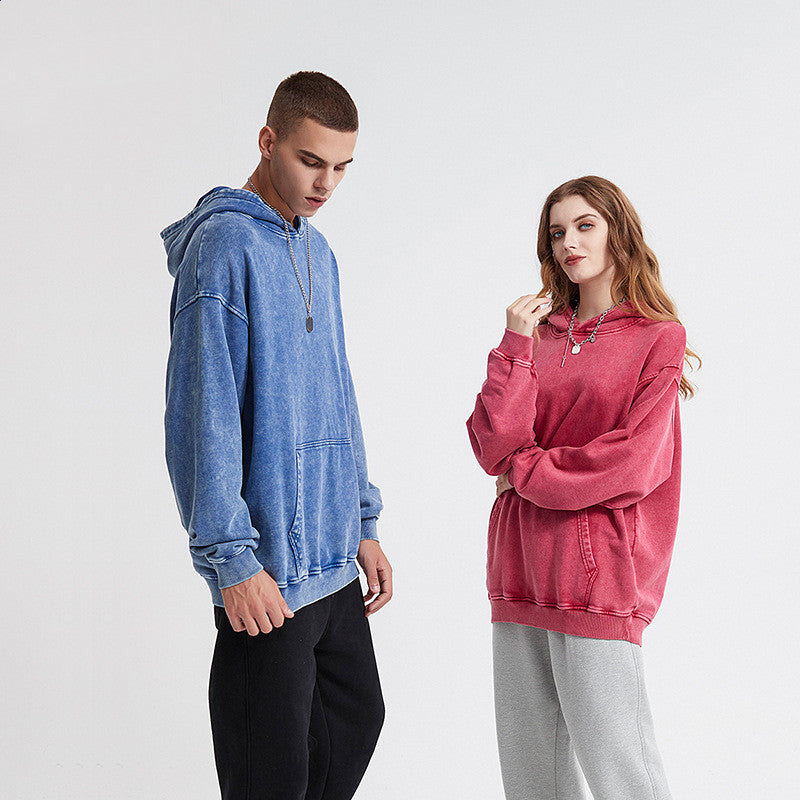 Thick Washed Batik Distressed Hoodie