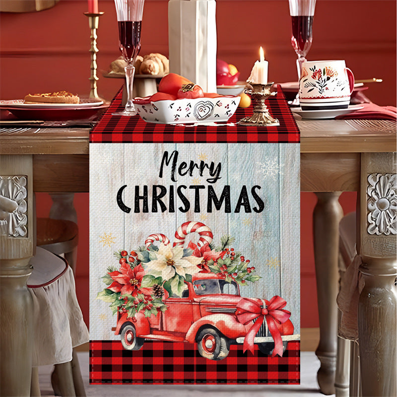 Christmas Snowman Santa Claus Creative Tablecloth