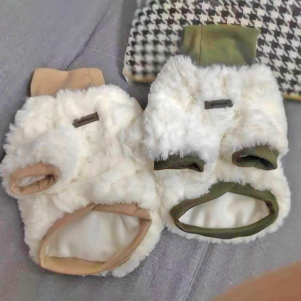 Small And Medium-sized Dogs Thick Warm And Cute Turtleneck Plush Cotton-padded Coat