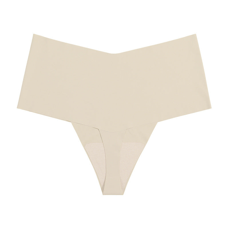 Women's High Waist Seamless Ice Silk T-shaped Cotton Crotch Underwear