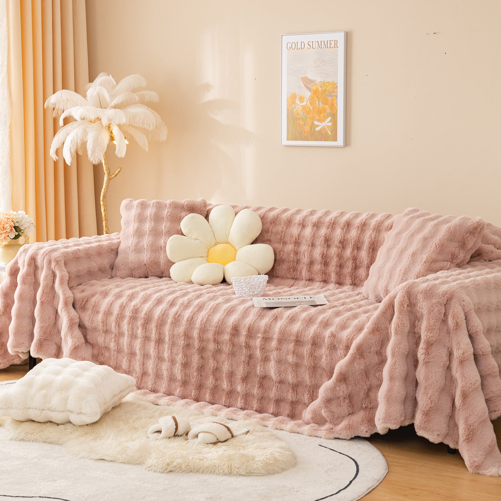 New Thickened Plush Sofa Cover