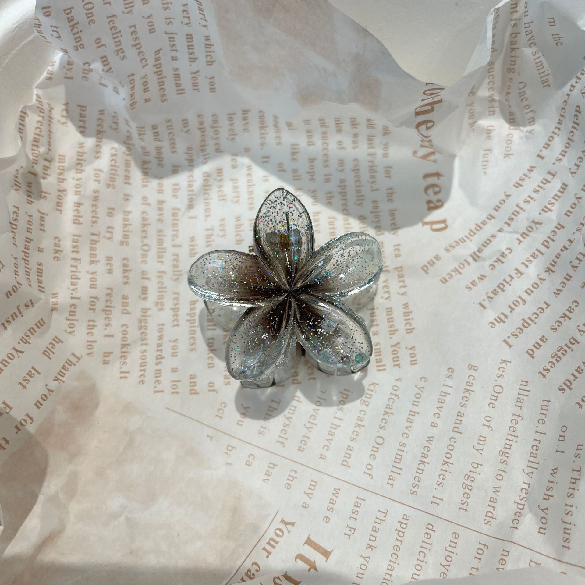 4CM Plumeria Rubra Grip Flower Barrettes Female