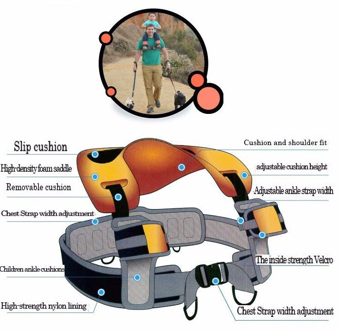 Children's Saddle Shoulder Strap Parent-child Outdoor Sports Back Stool