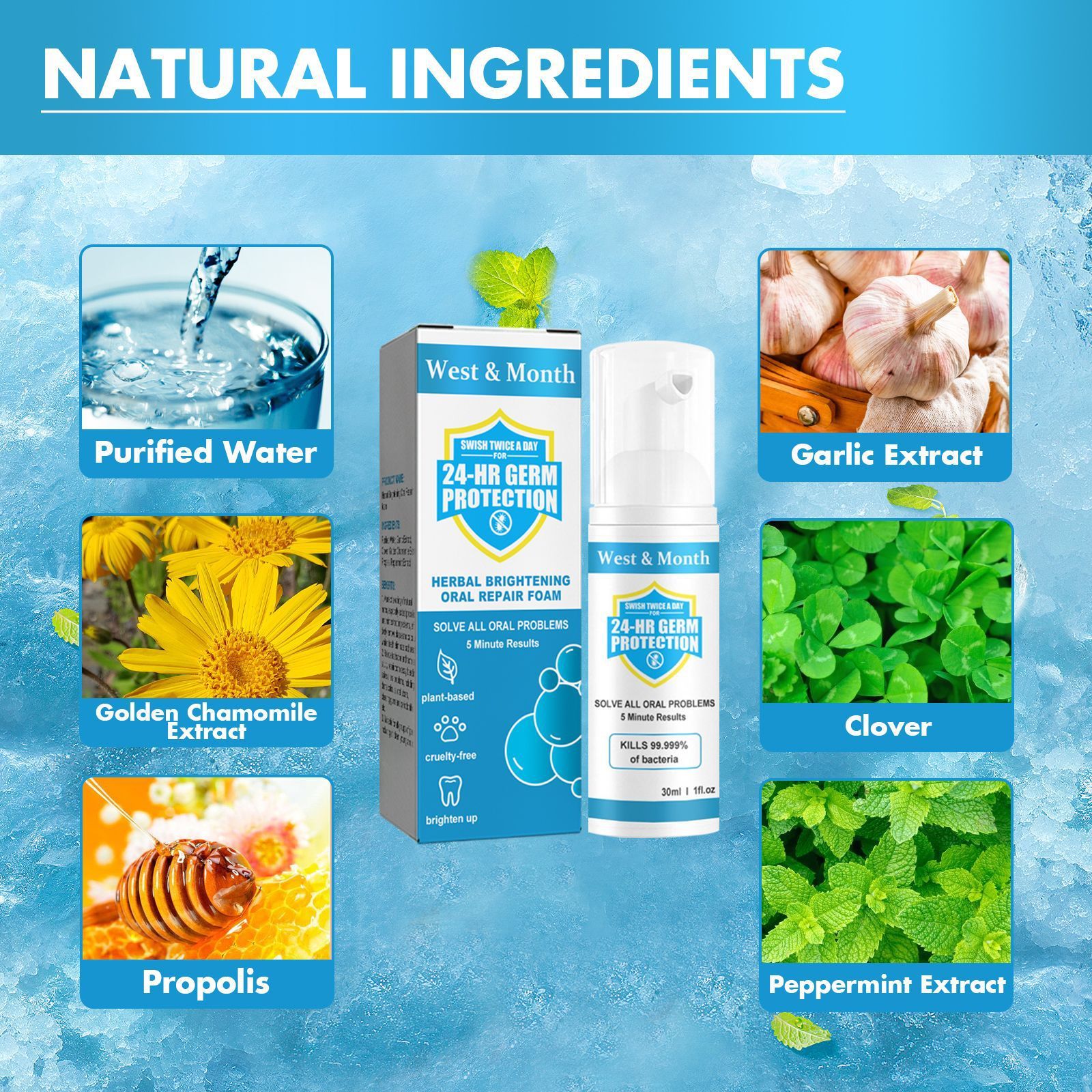 Herbal Bright White Teeth Mousse Toothpaste