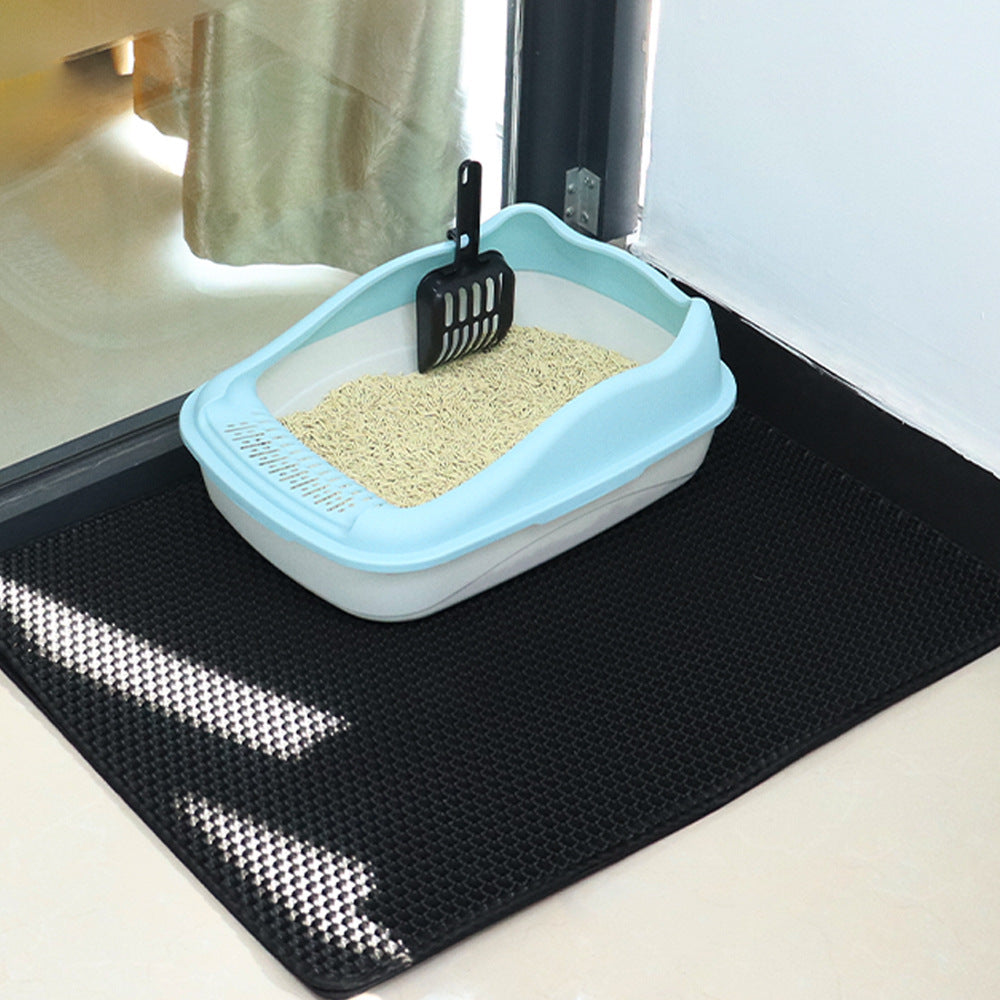 Pet Cat EVA Double Layer Basin Mat Anti-splash Filter Sand Cat Toilet Mat Wear-resistant Scratch-resistant Cattery Pad