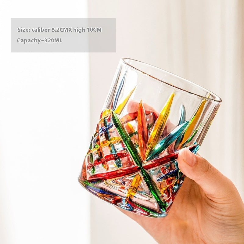 Italian Crystal Glasses Hand-painted Glass