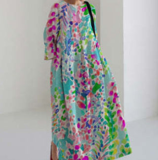 Women's Loose Round Neck Fashion Printed Dress