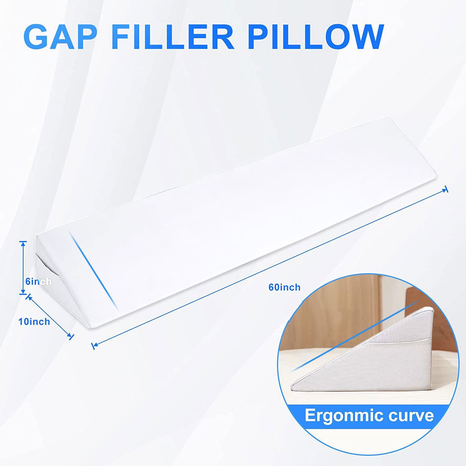 Bedside Triangle Wedge With Pocket Bed Seam Filled Sponge Right Angle Pillow