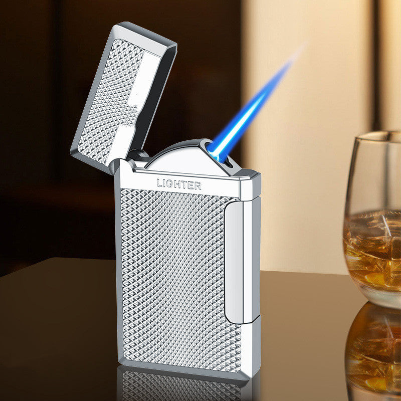 Creative Inflatable Lighter Bucket Diagonal Fire Blue Flame Straight Stroke Windproof