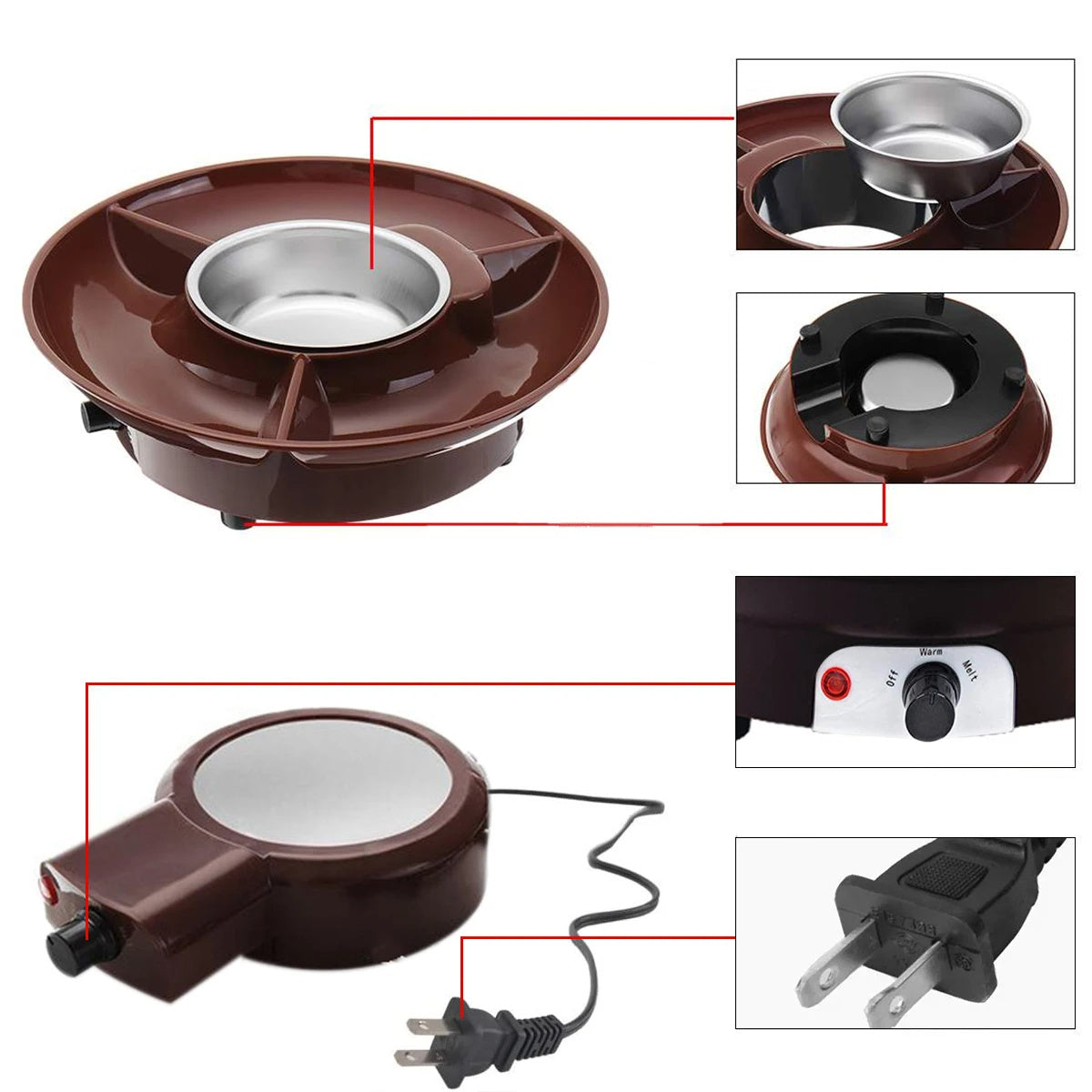 Chocolate Hot Pot Stove Suit Household Melting Pot Automatic Heating Constant Temperature