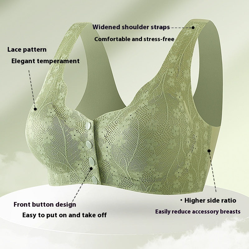 Front Buckle Underwear Vest Underwear Women's Seamless Front Buckle Plus Size Bra