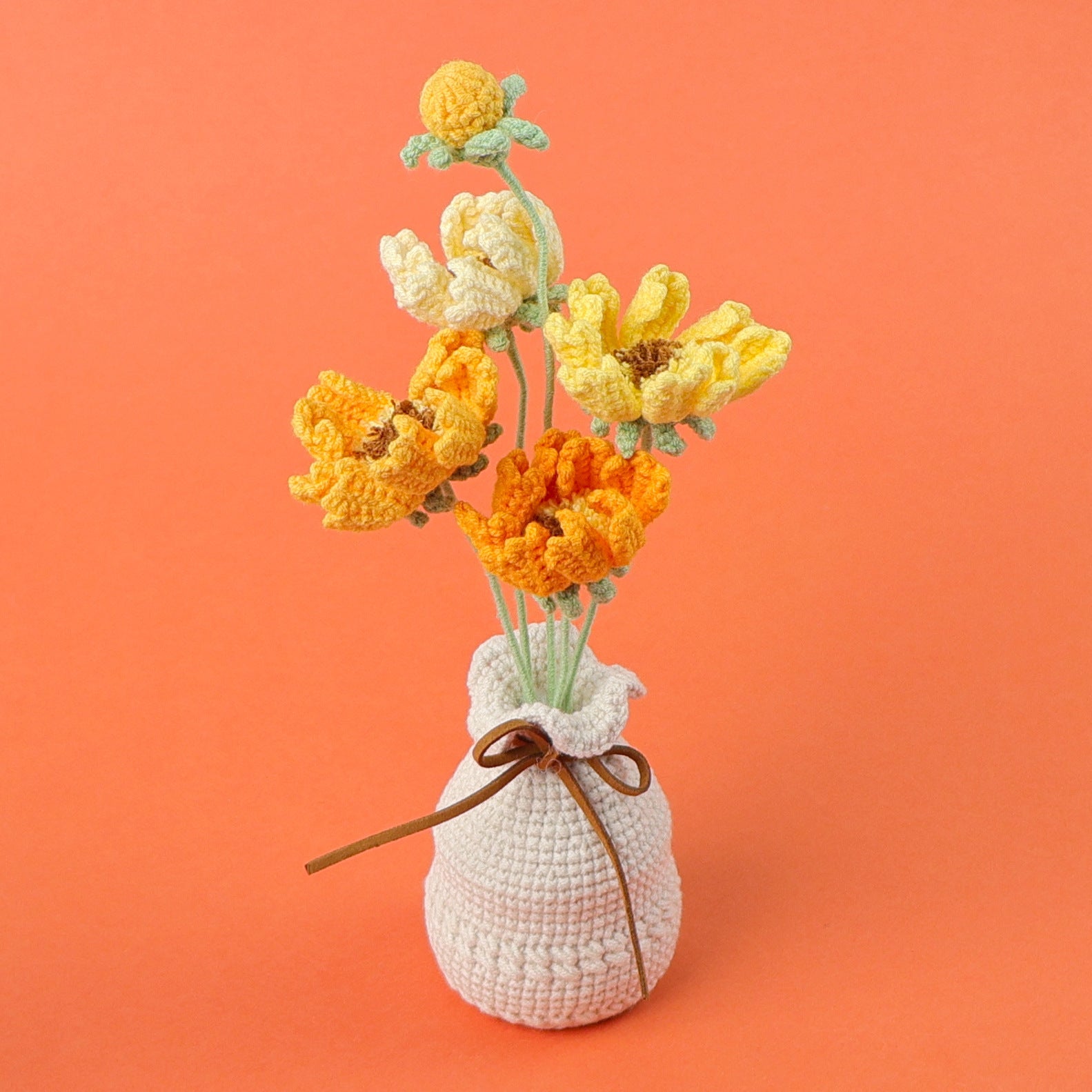 Finished Handmade Wool Woven Home Decoration Tulip Potted Plant