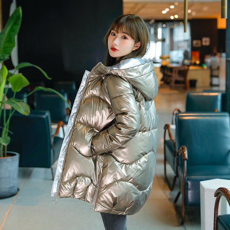 Mid-length Winter Loose Fashion Hooded Down Cotton Jacket