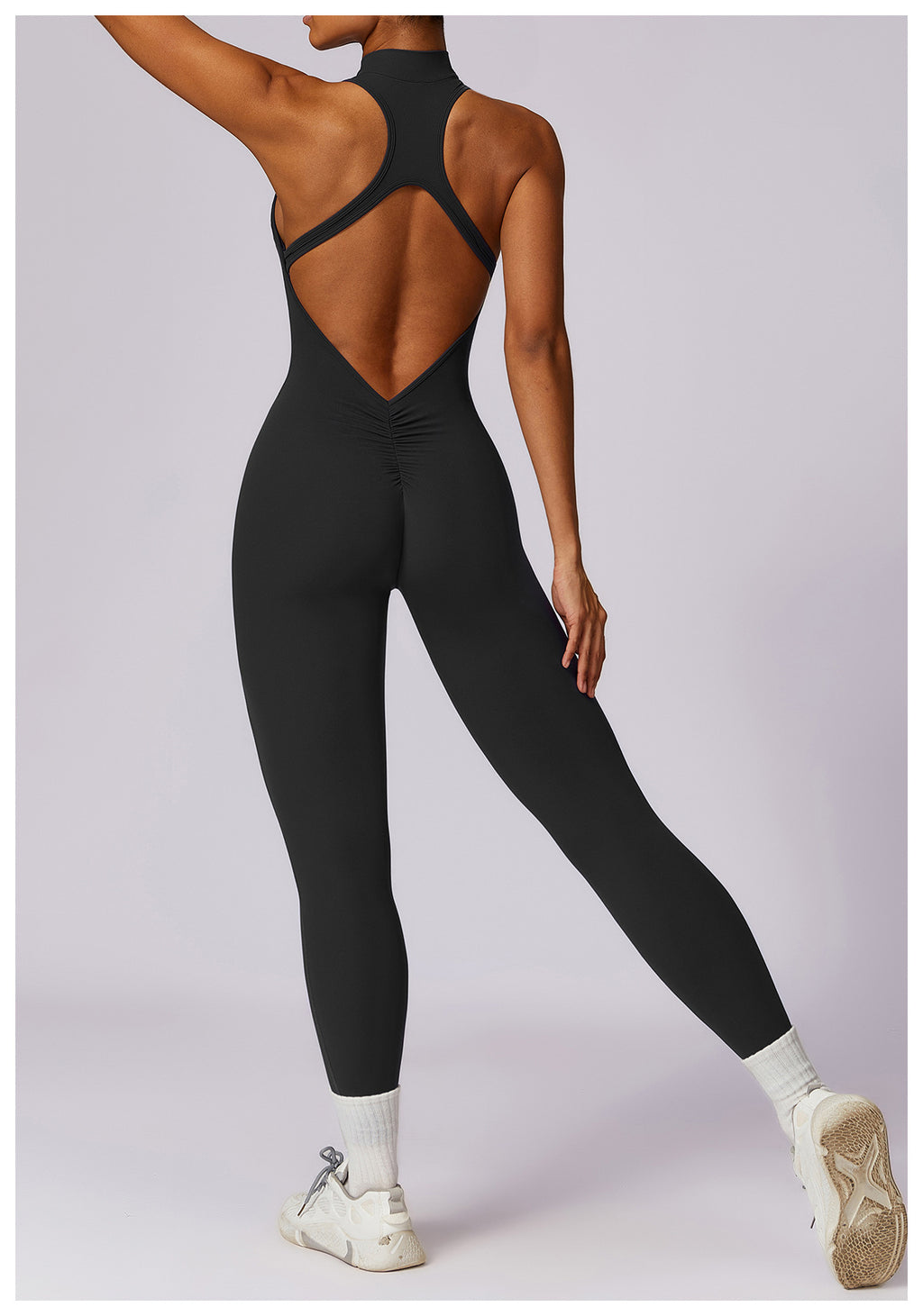 Quick-drying Zipper Yoga Jumpsuit Fitness Training Sports Tights