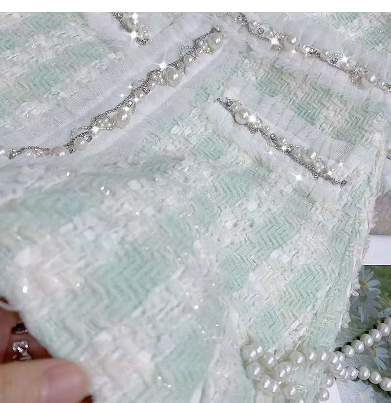 Diamond Plaid Suspender Vest Set