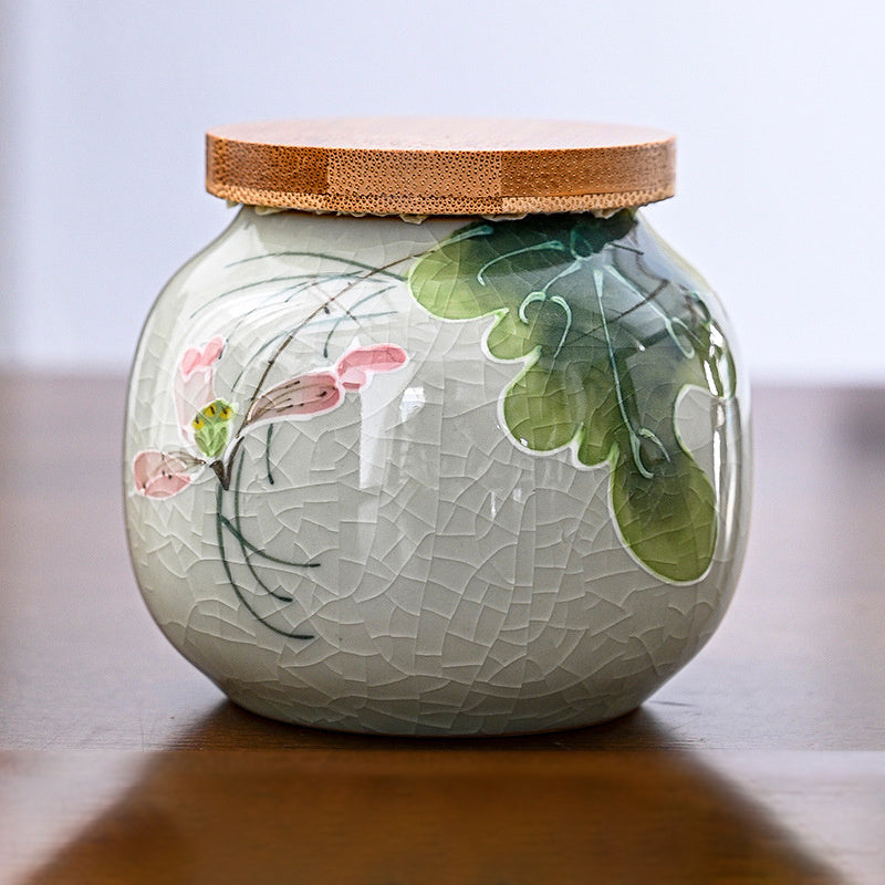 Hand Drawn Ge Kiln Tea Jar