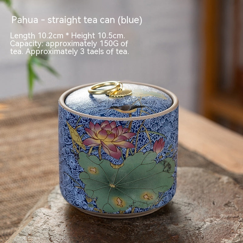 Enamel Ceramic Tea Cans Stoneware Sealed Cans Black Container Capacity