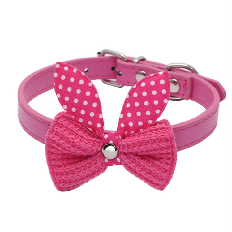 Wool Knitted Bow Pet Collar