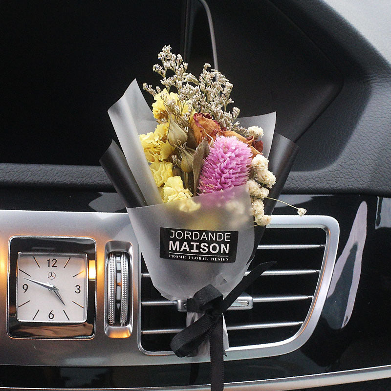 Fashion Creative Dried Flowers Decorative Car Female Motor Air Outlet Fragran