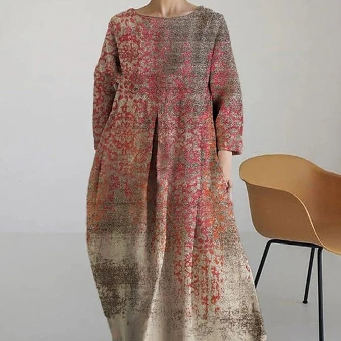 Women's Loose Round Neck Fashion Printed Dress