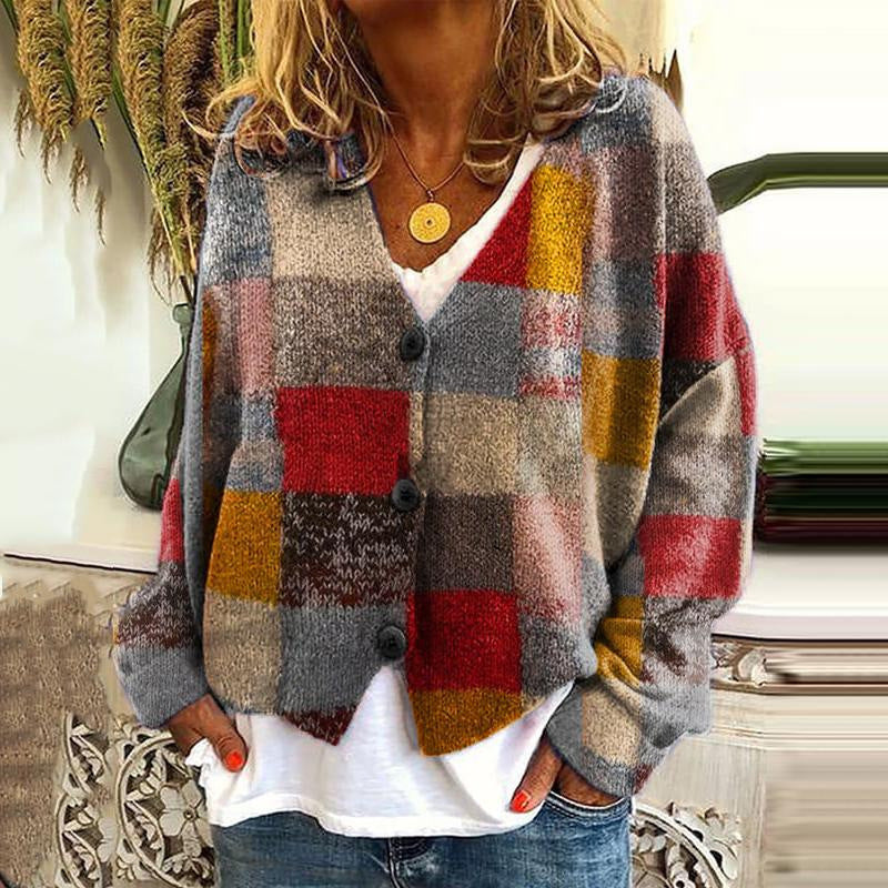 Christmas Abstract Printing Cloak Coat Cardigan Sweater