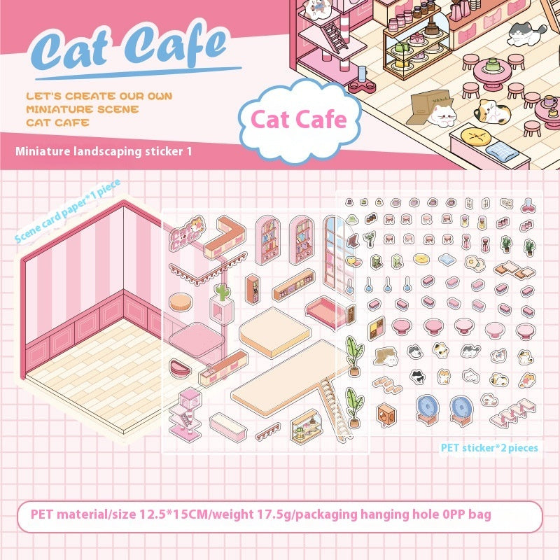 Miniature Scene Stickers Stereo Cottage Children Diy Stickers For Journals