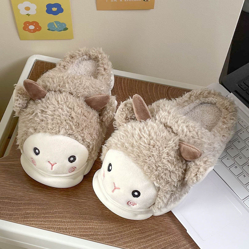 Cute Lamb Cotton Slippers Women's Autumn And Winter