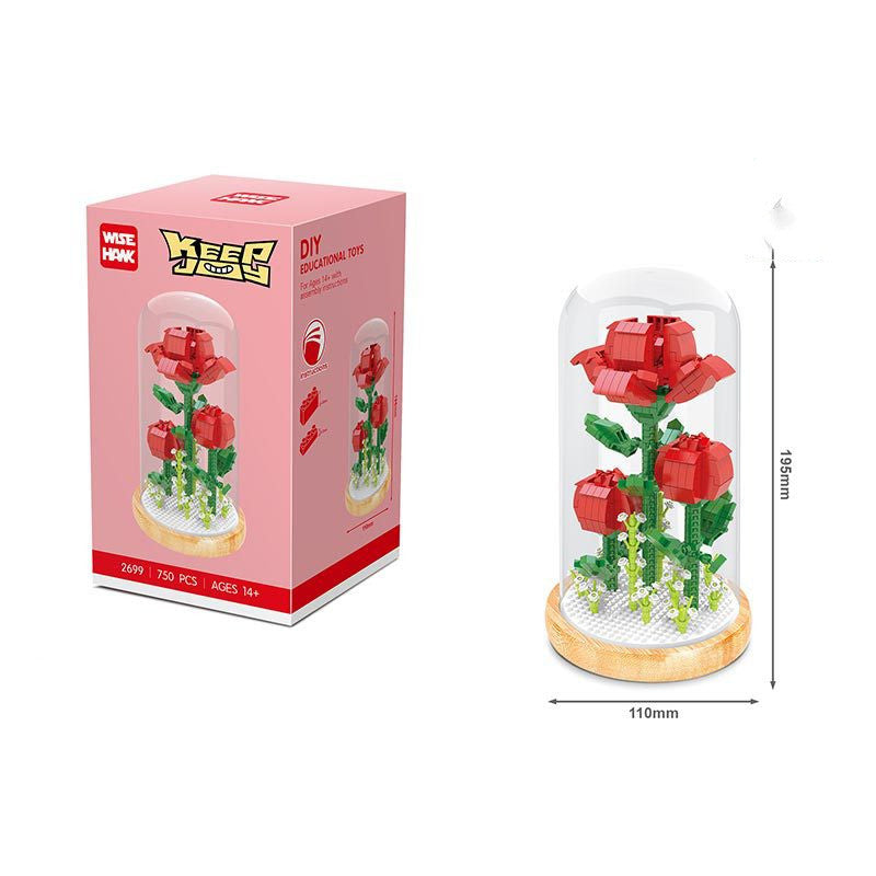 Micro-particle Rose Shape Assembled Building Blocks