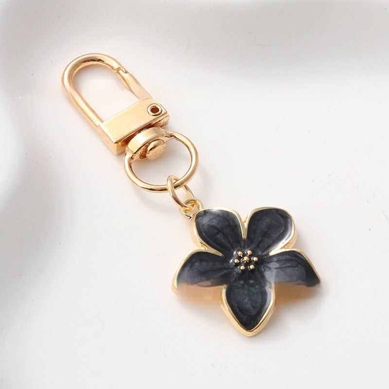 Cute Handmade Oil-spot Glaze Flowers Keychain