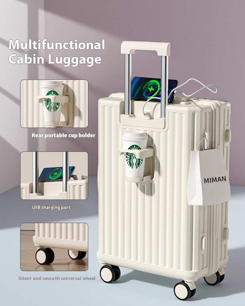 Multifunctional Business Trolley Case With Water Cup Holder