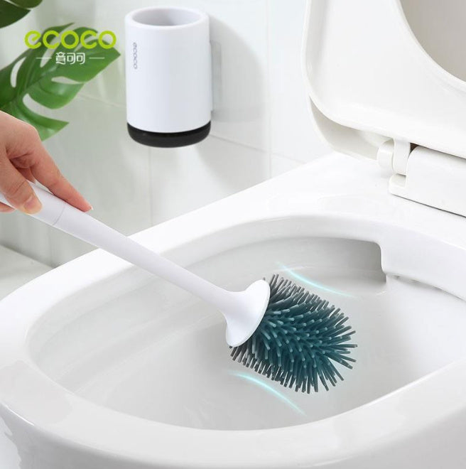 Toilet Brush No Dead Angle Household Toilet Silicone Rack Wall-mounted