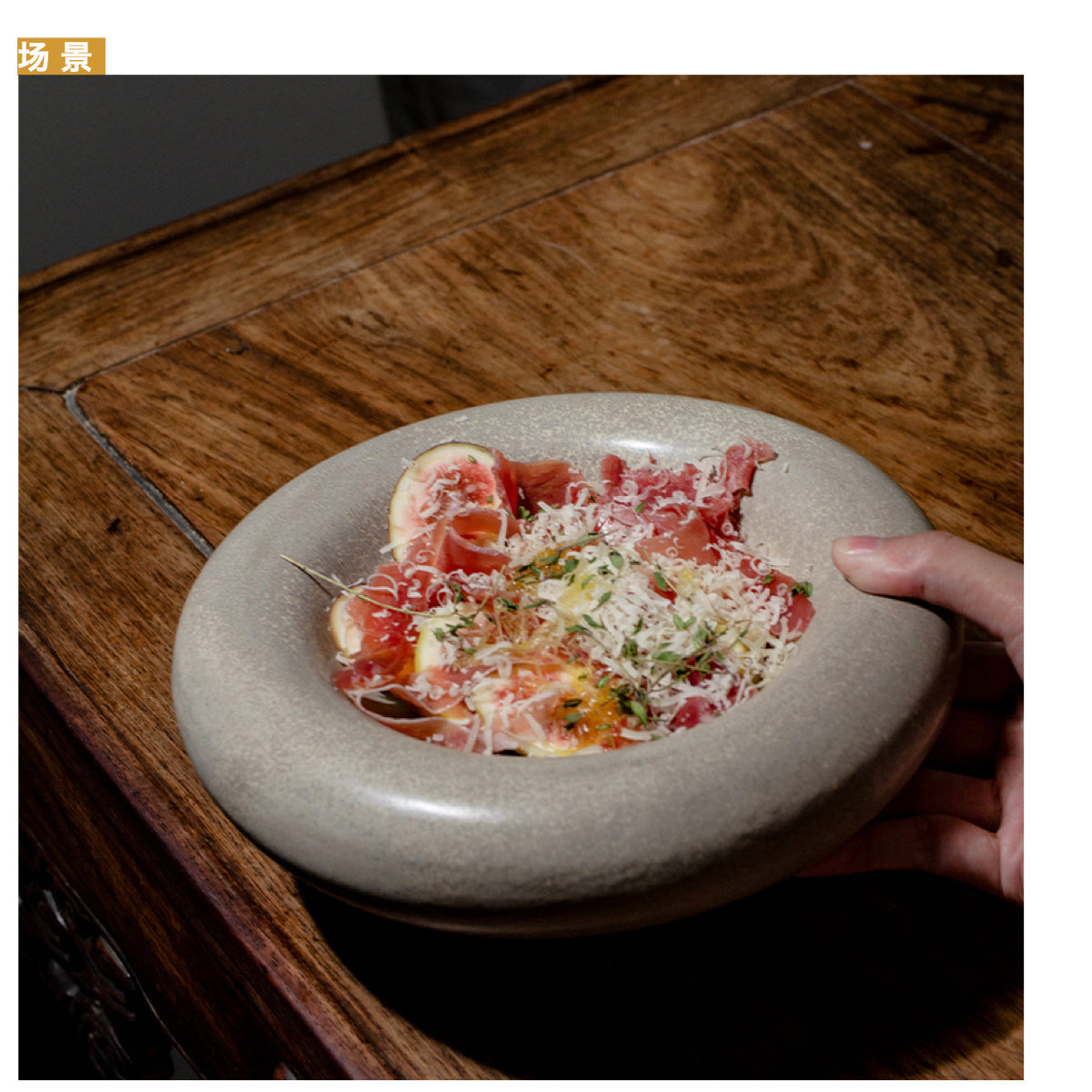 Nordic Kiln Baked Thick Bread Plate Deep Plates Restaurant Retro Cold Dish Bowl