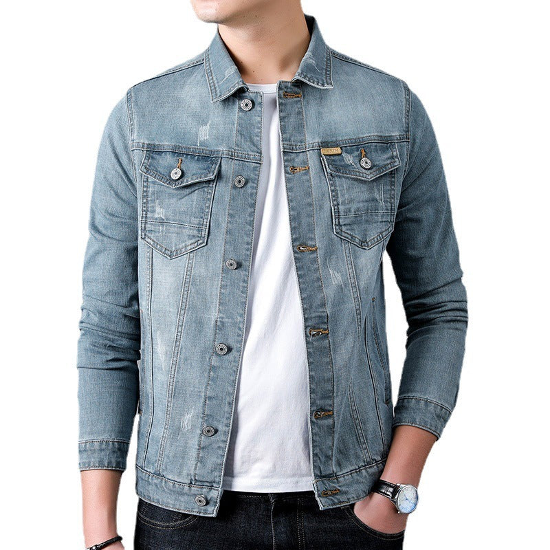 Fashion Men's Simple Lapel Denim Jacket