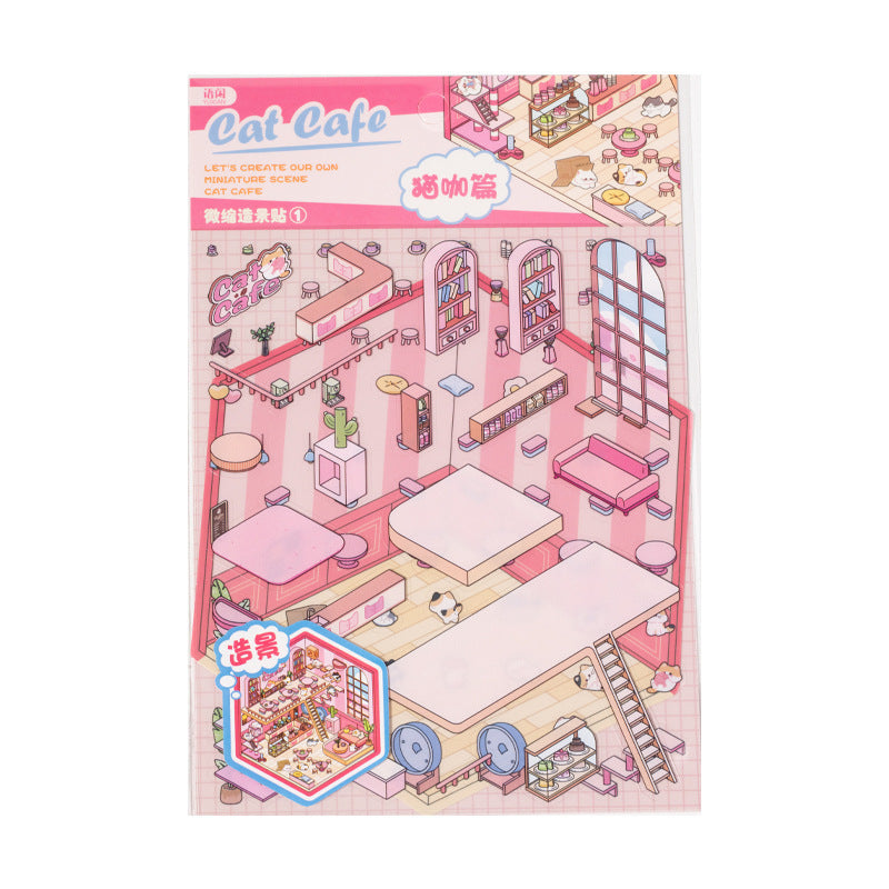 Miniature Scene Stickers Stereo Cottage Children Diy Stickers For Journals