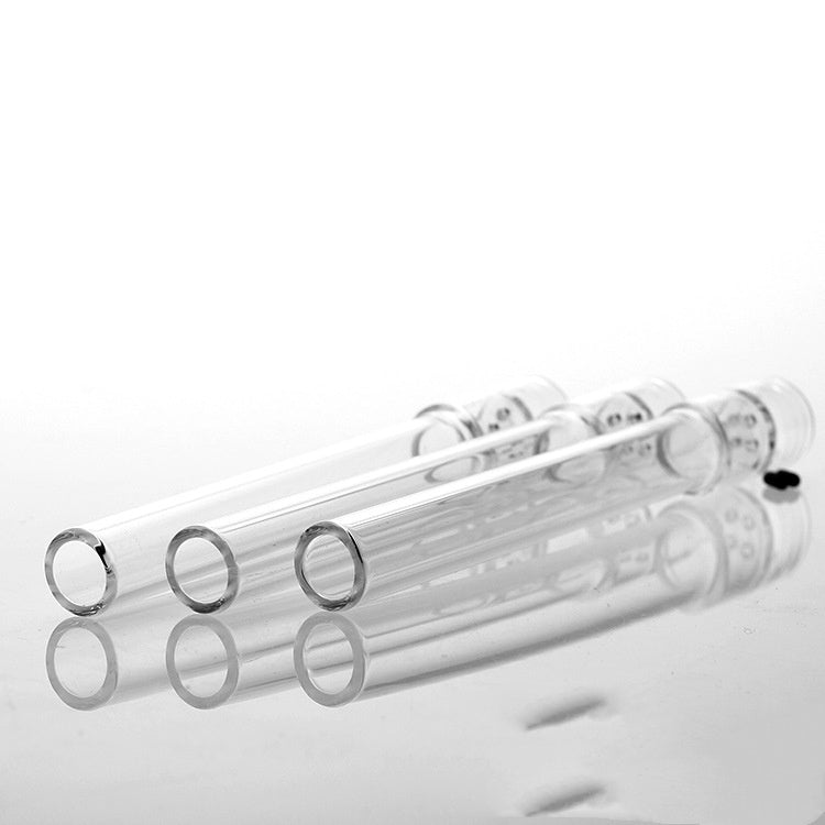 12110 With Filter Disc Transparent Straight Glass Tobacco Pipe