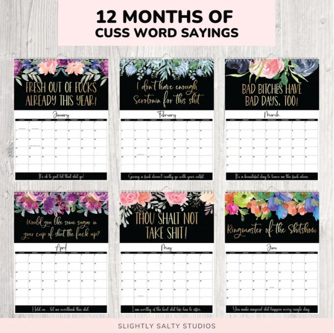 2024 Flower Calendar Spoof Living Room Wall Calendar
