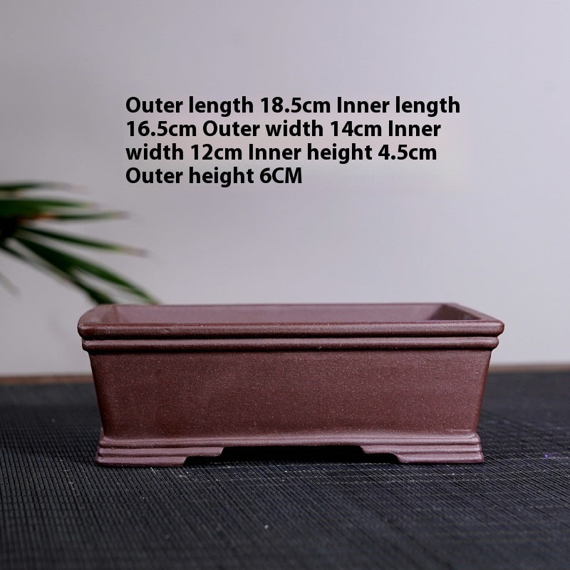 Purple Sand Flower Pot Ceramic Large Shallow Mouth Rectangular