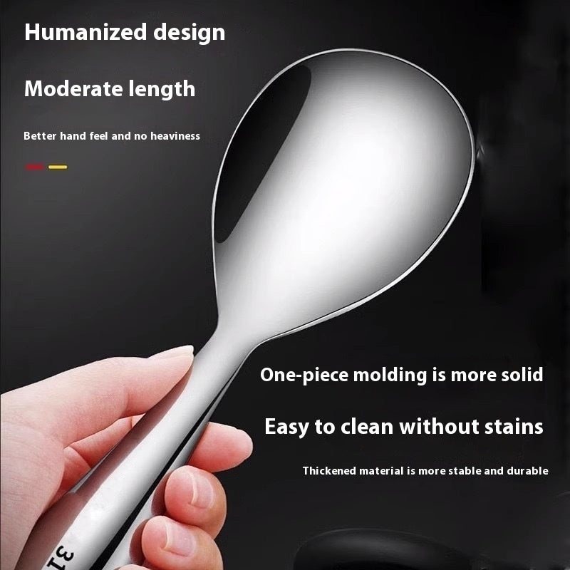 Stainless Steel Meal Spoon Long Handle Large Household