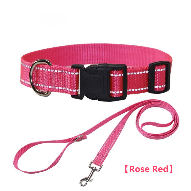 Reflective Dog Collar Outdoor Hand Holding Rope