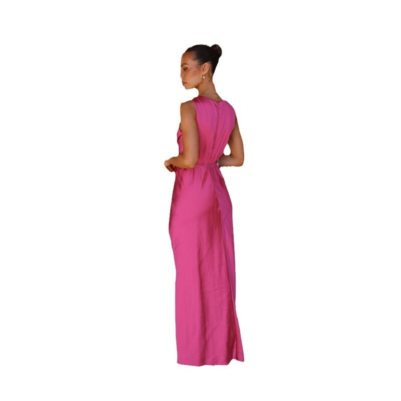 Sexy Deep V Sleeveless Backless Evening Dress Fashion