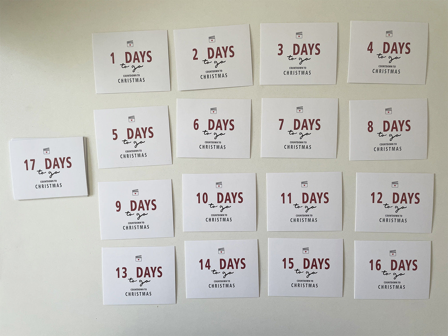 Creative Personality Christmas 24-day Countdown Gift Greeting Card