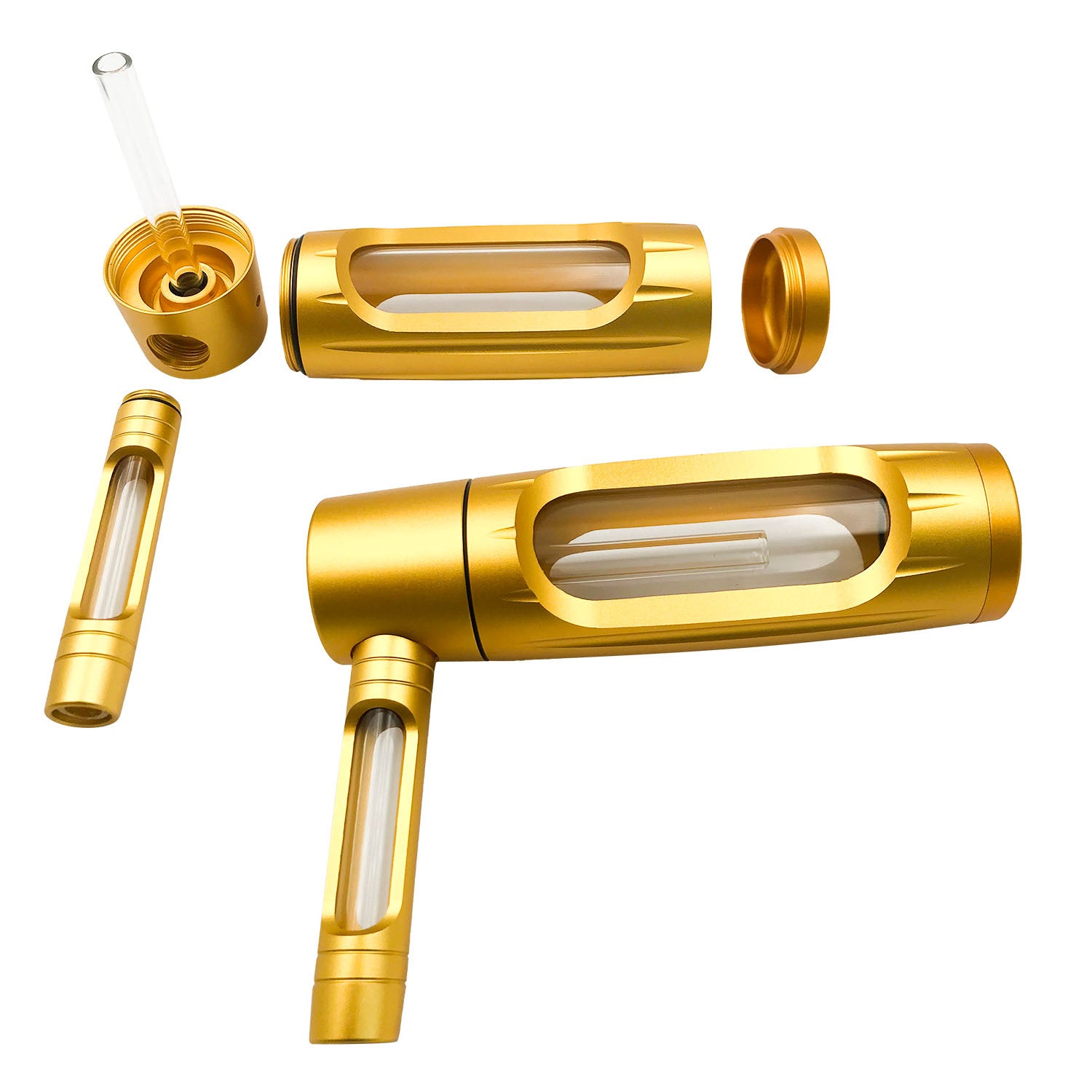 Portable Aluminum Alloy Glass Pipe