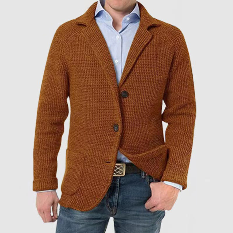 Stand Collar Cardigan Suit Casual Knitted Jacket