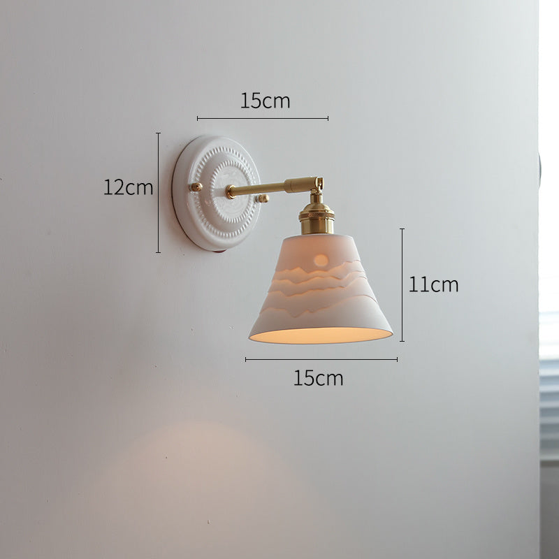 Ceramic Nordic Bedroom Bedside Full Copper Wall Lamp