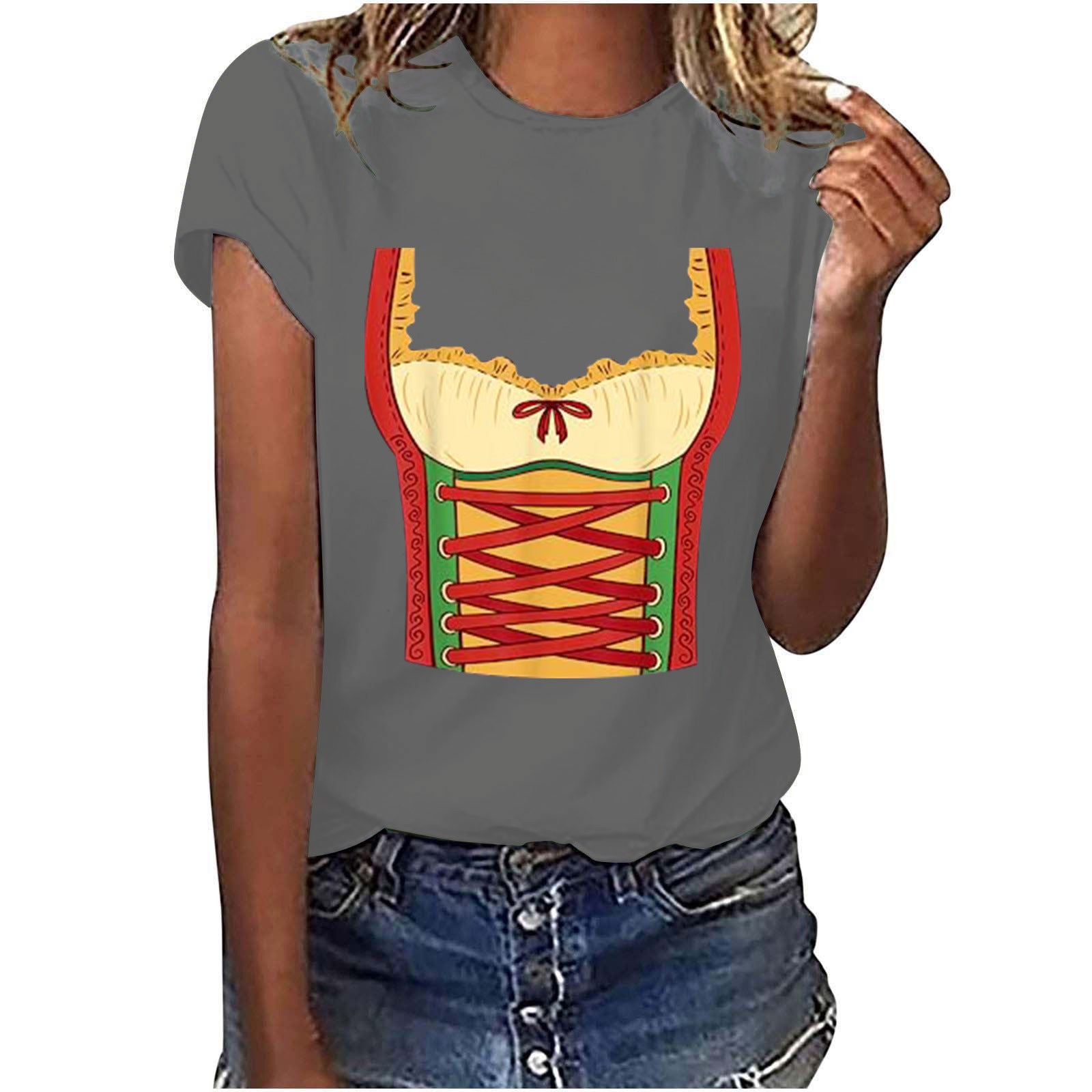 Simple Printed European And American T-shirt Short Sleeve