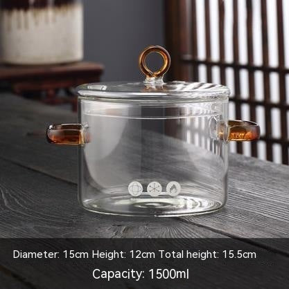 Stew Household Transparent Glass Stew-pan