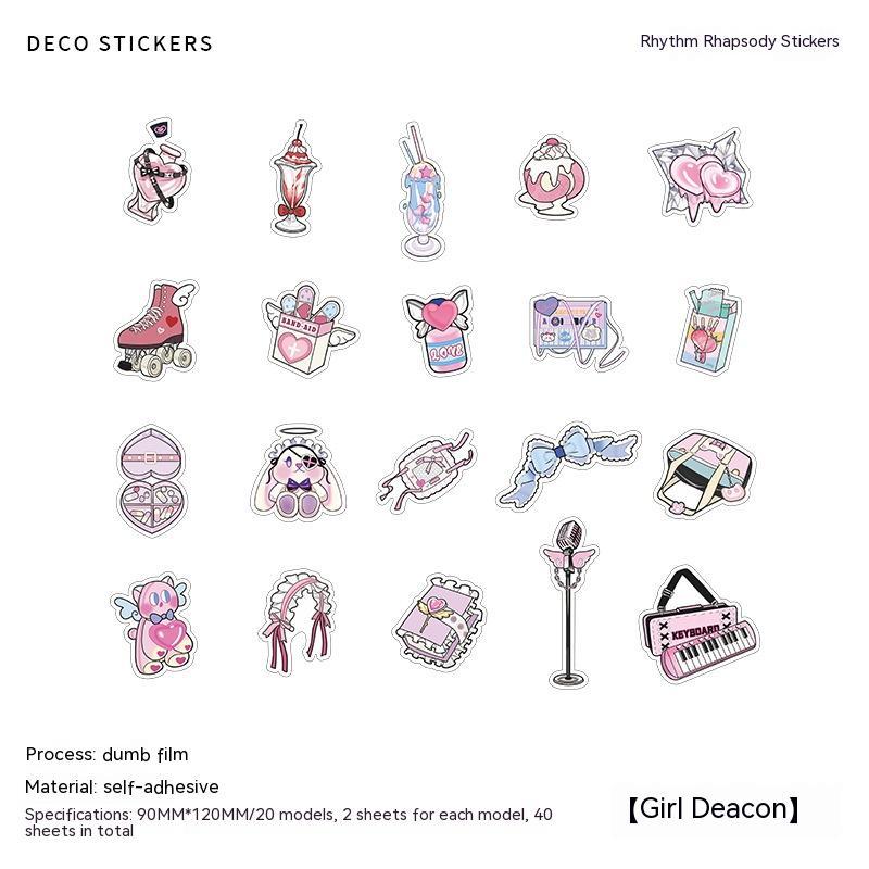 Cute Girl Anime Journal Material Stickers