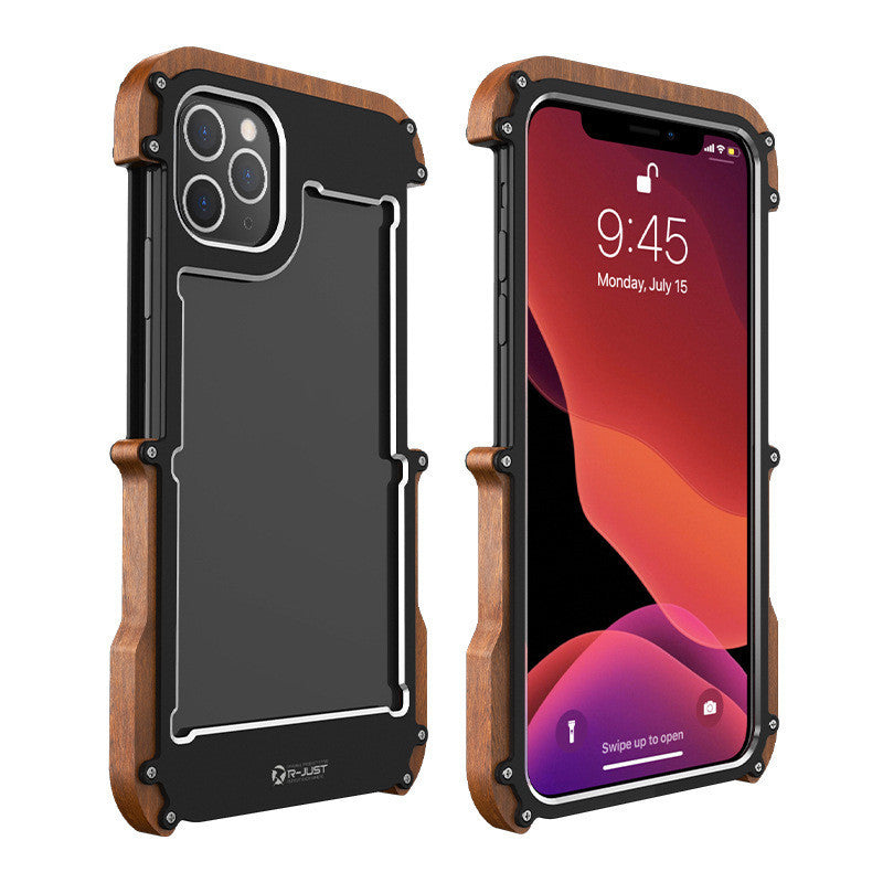 Metal Wooden Frame Phone Case Protective Sleeve