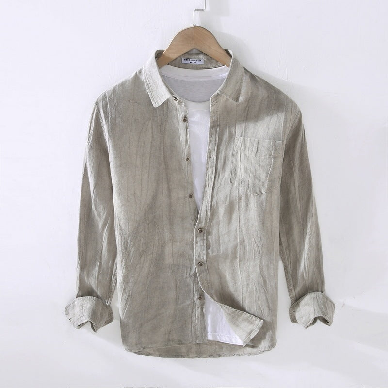 Loose Retro Crumpled Square Neck Shirt